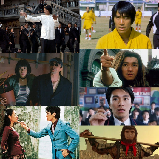 stephen chow comedy films KUNG FU HUSTLE, OUT OF THE DARK, KING OF COMEDY, SHAOLIN SOCCER, KING OF BEGGARS, FIGHT BACK TO SCHOOL, A CHINESE ODYSSEY