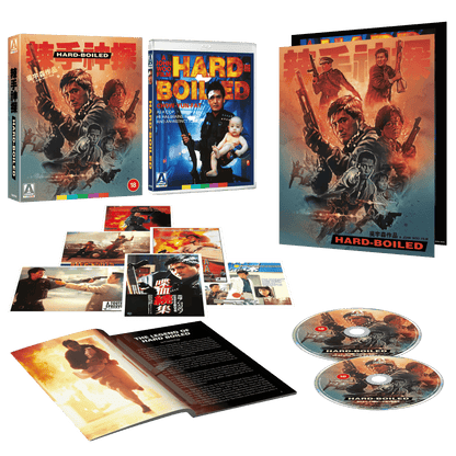 HARD BOILED (1992) bluray with slipcase and bonus bluray disc, poster, booklet and art cards.