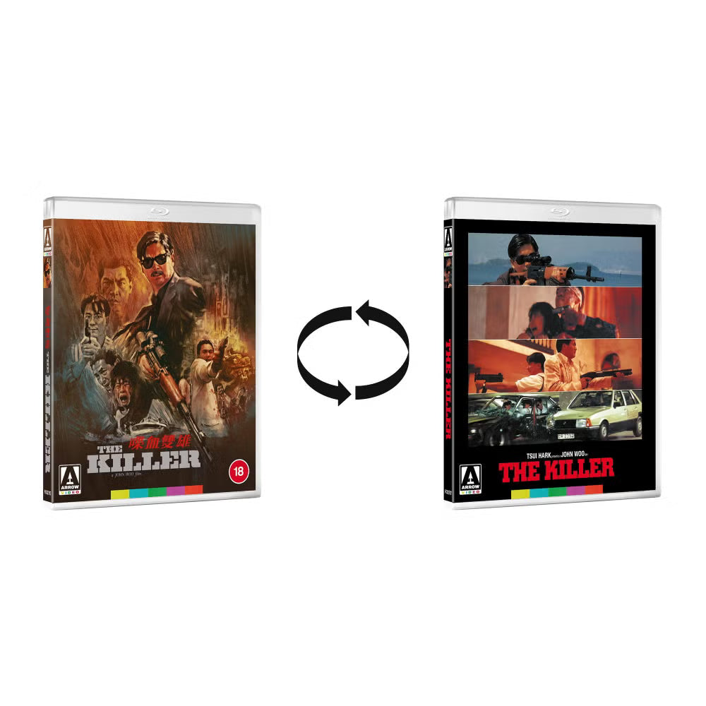 THE KILLER (1989) directed by John Woo. Reversible sleeve Blu-ray released by Arrow Video, available to buy on the Terracotta Distribution store.